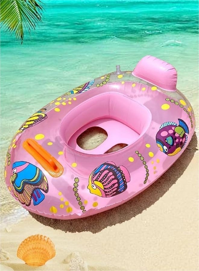 WENGTY Inflatable Pink Pool Float for Kids - Fun Floating Toy with Colorful Fish Designs, Perfect for Pool Parties, Summer Adventures, and Comfortable Water Play for Children - Image 4